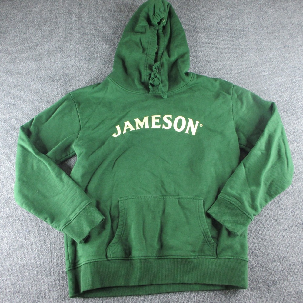 Jameson Hoodie Mens L Green Pullover‎ Spell Out Sweatshirt Whiskey Graphic